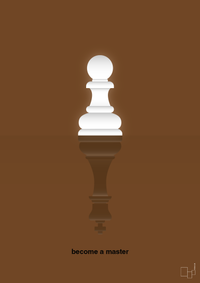 plakat: spillebrik - become a master - dark brown