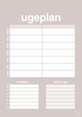 plakat: ugeplan til 2 personer - broken beige-Planer-A1two3