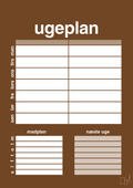 plakat: ugeplan til 2 personer - dark brown-Planer-A1two3