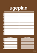 plakat: ugeplan til 2 personer - dark brown-Planer-A1two3
