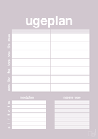 plakat: ugeplan til 2 personer - dusty lilac-Planer-A1two3