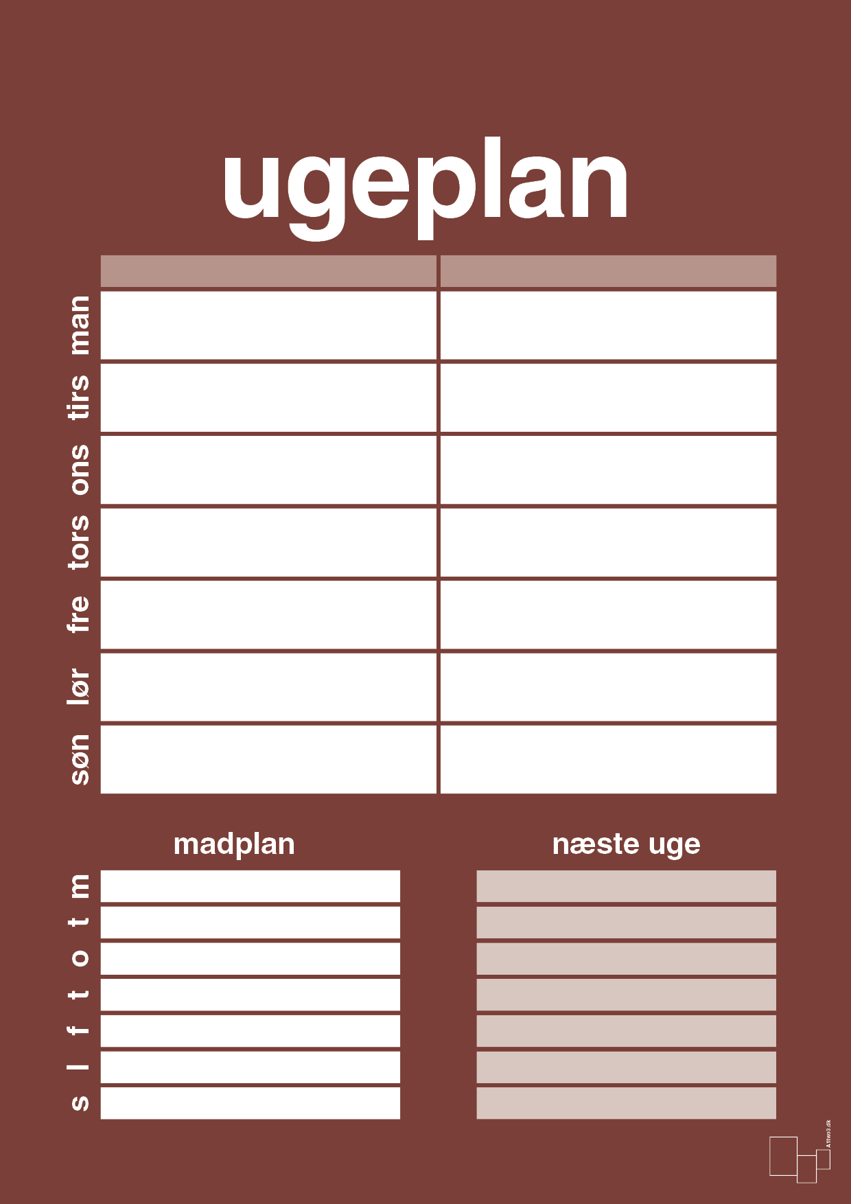 plakat: ugeplan til 2 personer - red pepper-Planer-A1two3