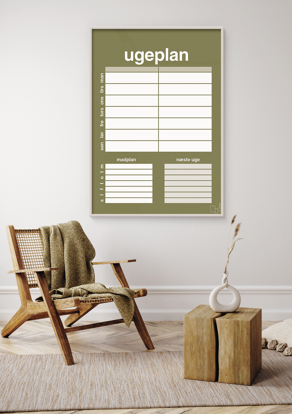plakat: ugeplan til 2 personer - painters white-Planer-A1two3