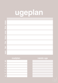 plakat: ugeplan til 1 person - broken beige-Planer-A1two3