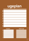 plakat: ugeplan til 1 person - cognac-Planer-A1two3