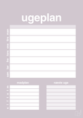 plakat: ugeplan til 1 person - dusty lilac-Planer-A1two3