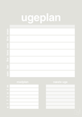 plakat: ugeplan til 1 person - painters white-Planer-A1two3
