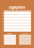 plakat: ugeplan til 1 person - rumba orange-Planer-A1two3