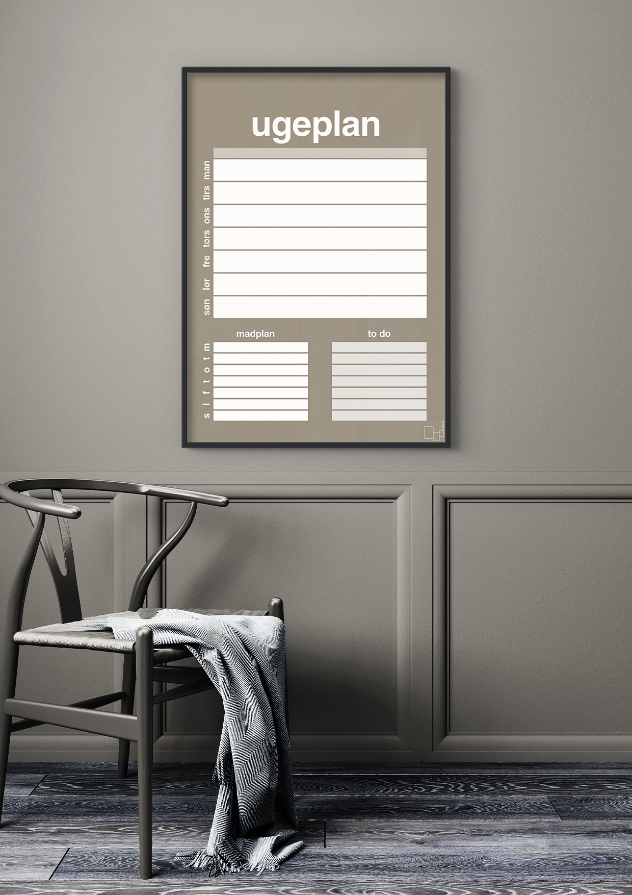 plakat: ugeplan med to-do liste til 1 person - rumba orange-Planer-A1two3