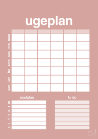 plakat: ugeplan med to-do liste til 6 personer - bubble shell