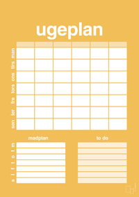 plakat: ugeplan med to-do liste til 6 personer - honeycomb