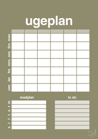 plakat: ugeplan med to-do liste til 6 personer - misty forrest