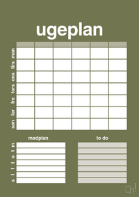 plakat: ugeplan med to-do liste til 6 personer - secret meadow
