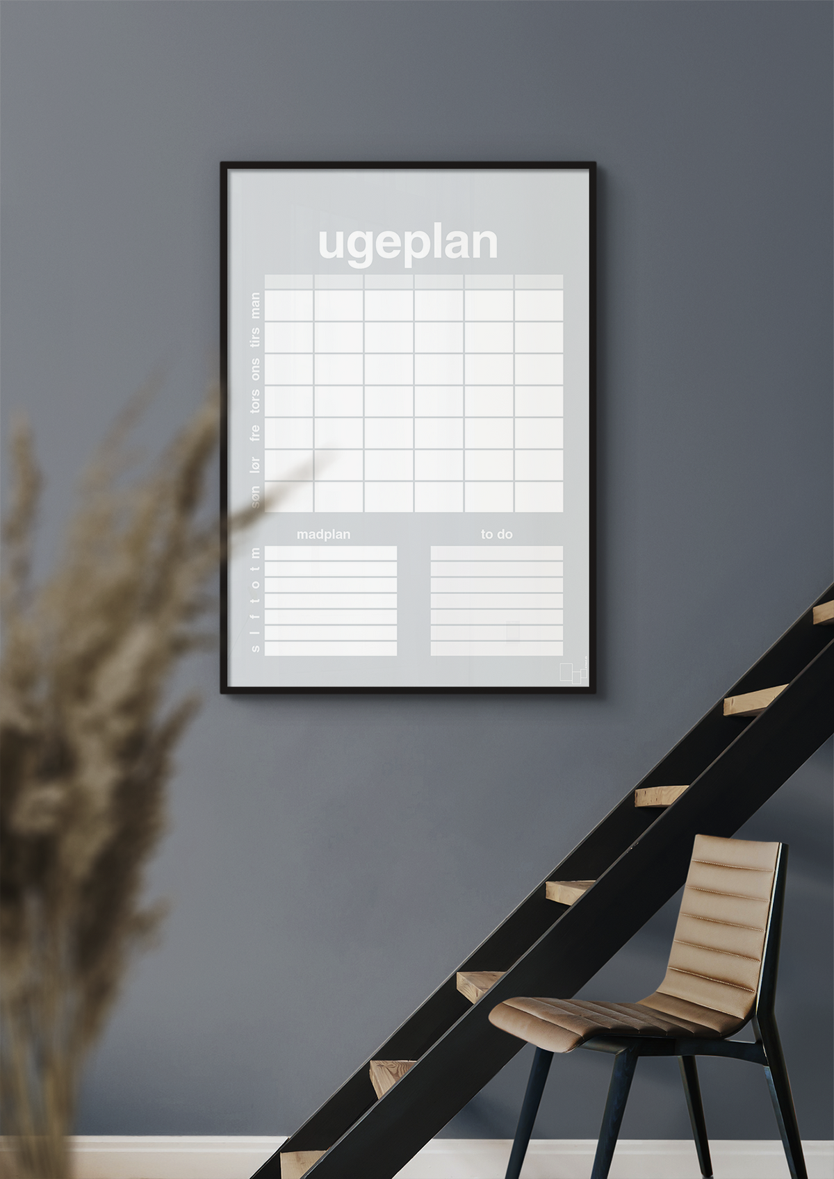 plakat: ugeplan med to-do liste til 6 personer - painters white-Planer-A1two3