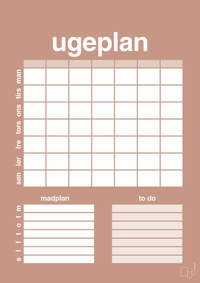 plakat: ugeplan med to-do liste til 7 personer - powder