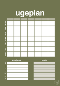 plakat: ugeplan med to-do liste til 7 personer - secret meadow