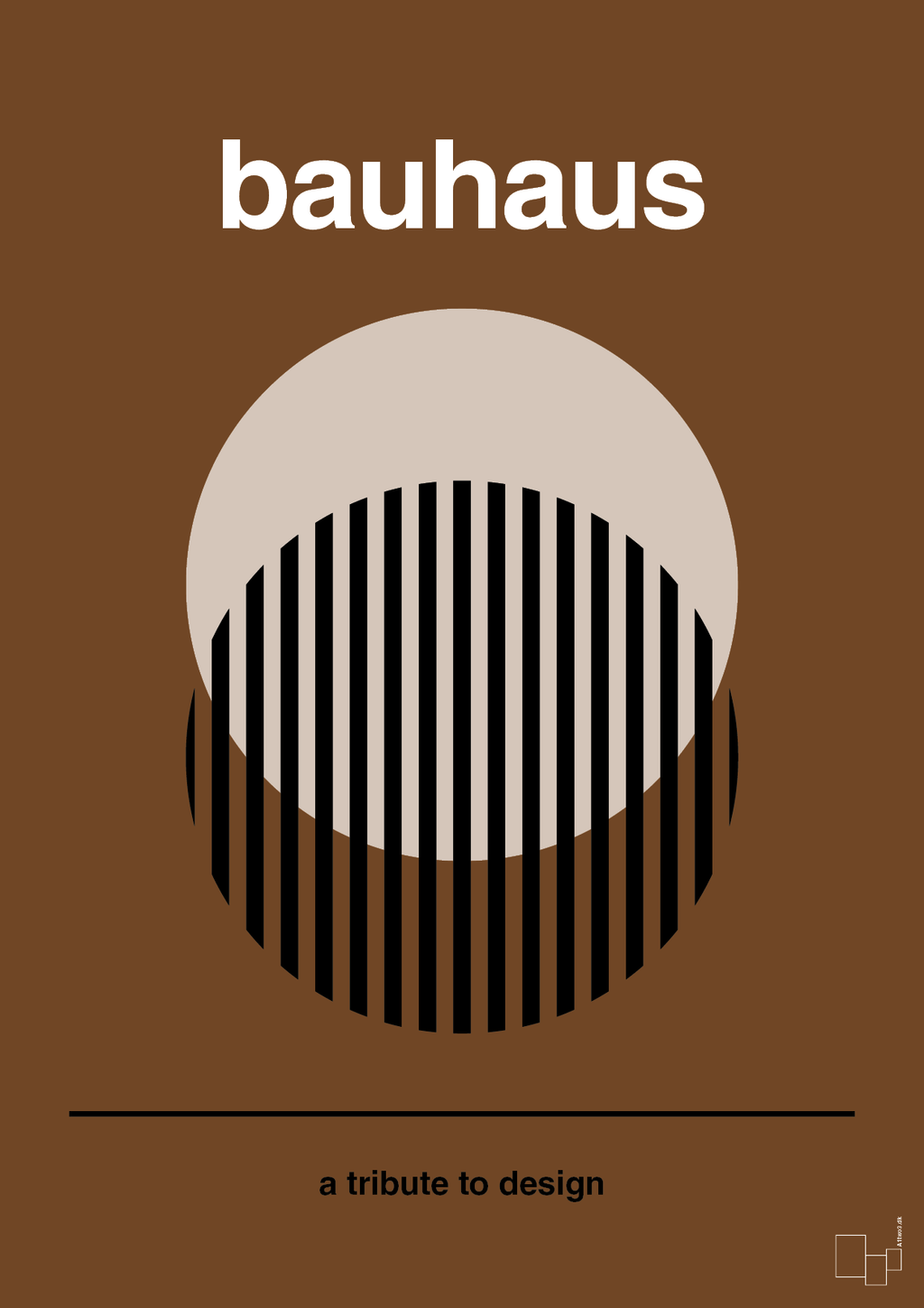 plakat: bauhaus #3 - dark brown-bauhaus-A1two3
