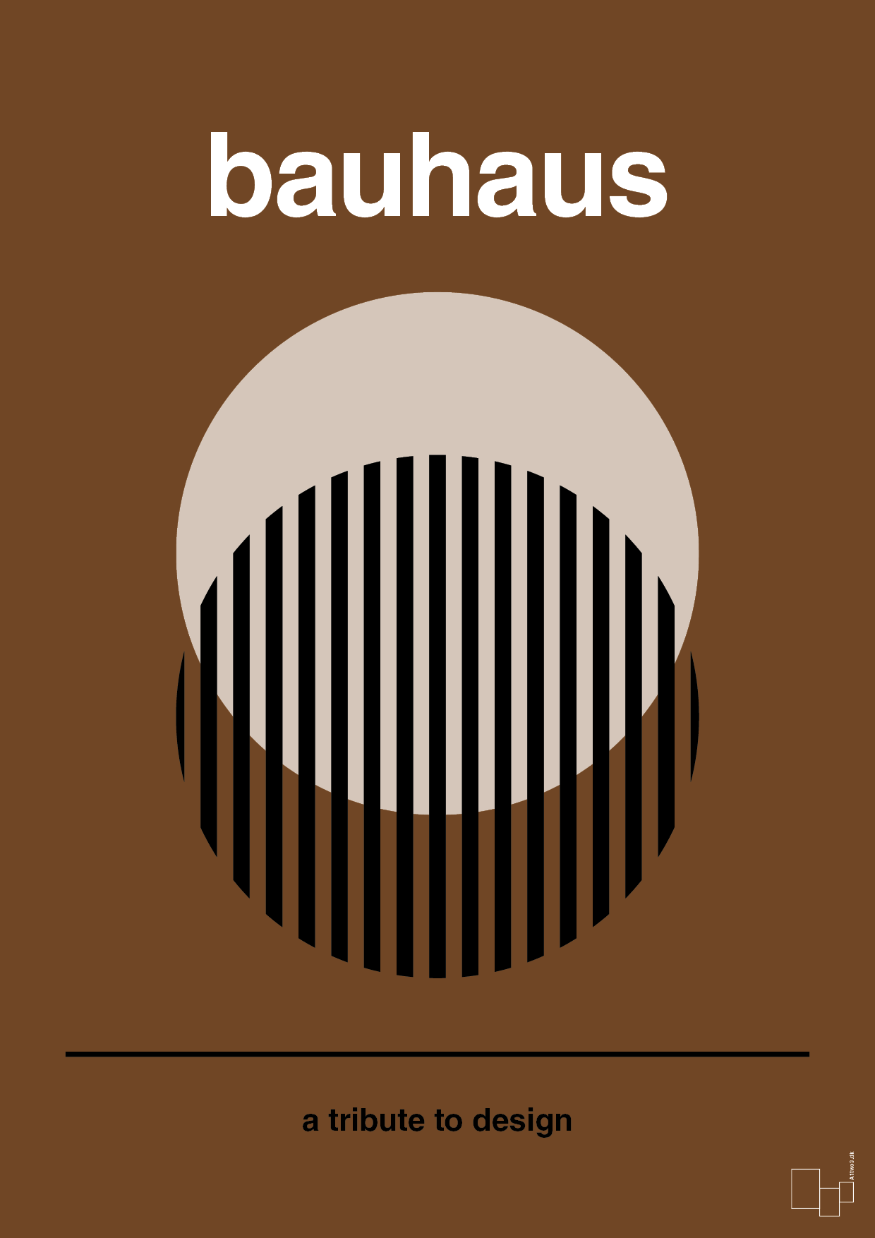plakat: bauhaus #3 - dark brown-bauhaus-A1two3