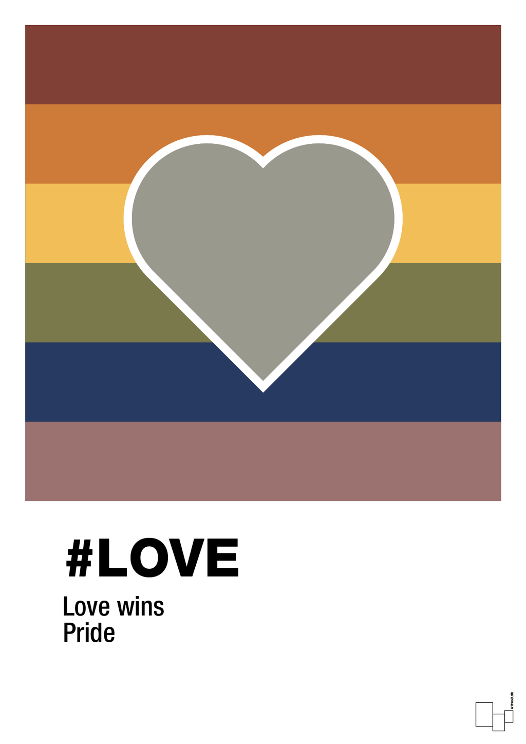 plakat: love - battleship gray-LGBTQ-A1two3