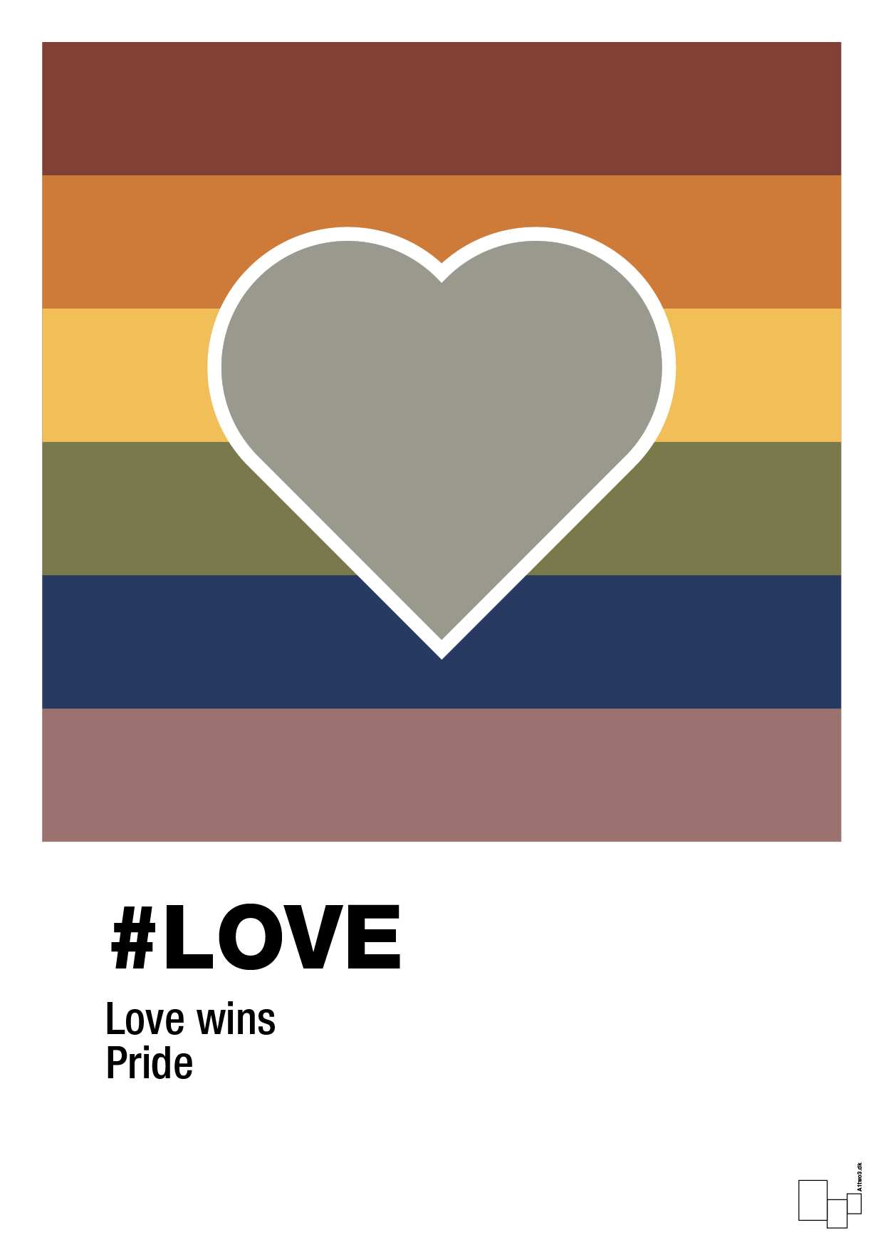 plakat: love - battleship gray-LGBTQ-A1two3
