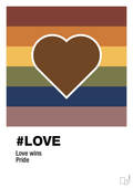 plakat: love - dark brown-LGBTQ-A1two3
