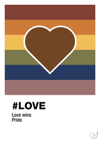 plakat: love - dark brown-LGBTQ-A1two3