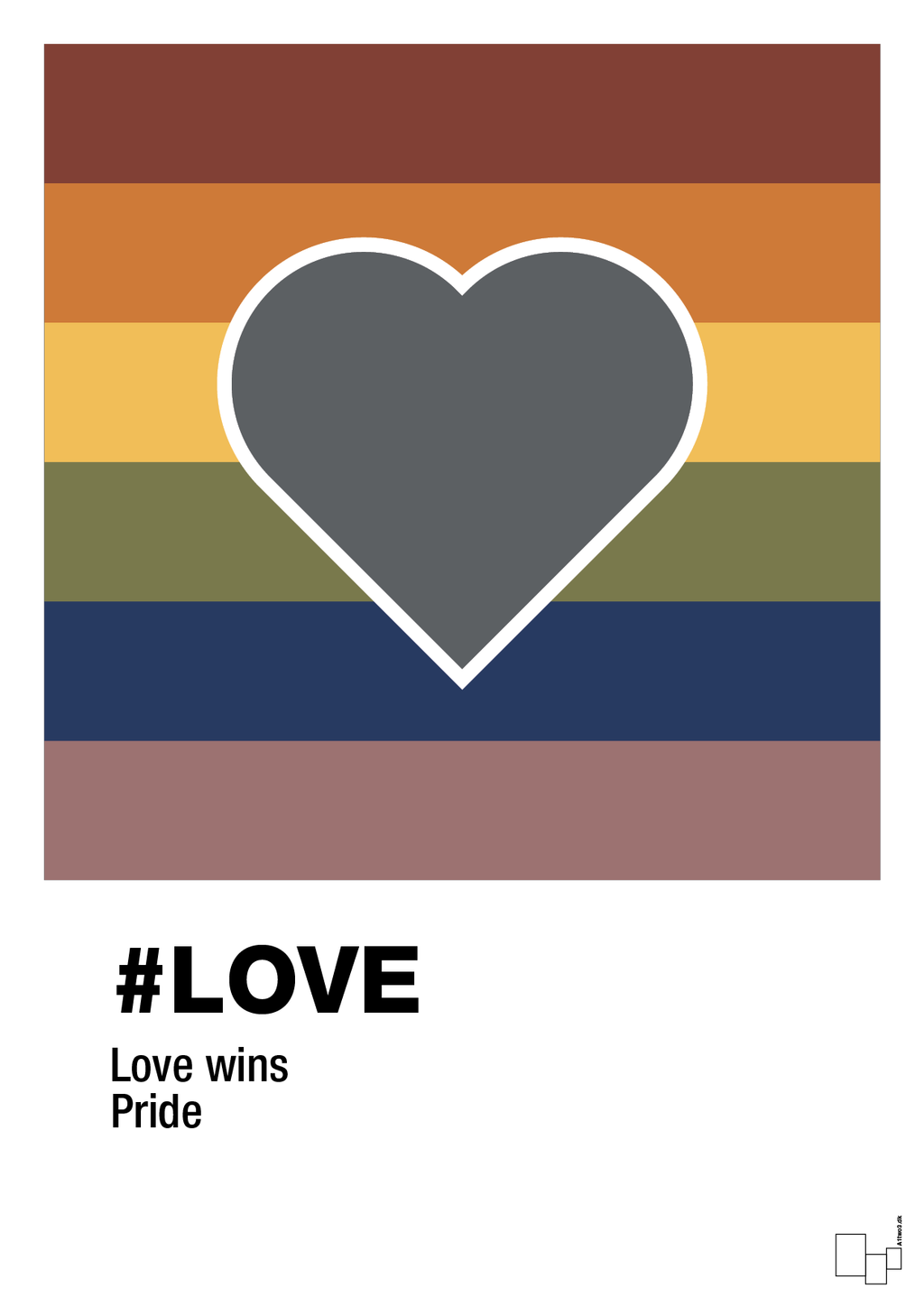 plakat: love - graphic charcoal-LGBTQ-A1two3