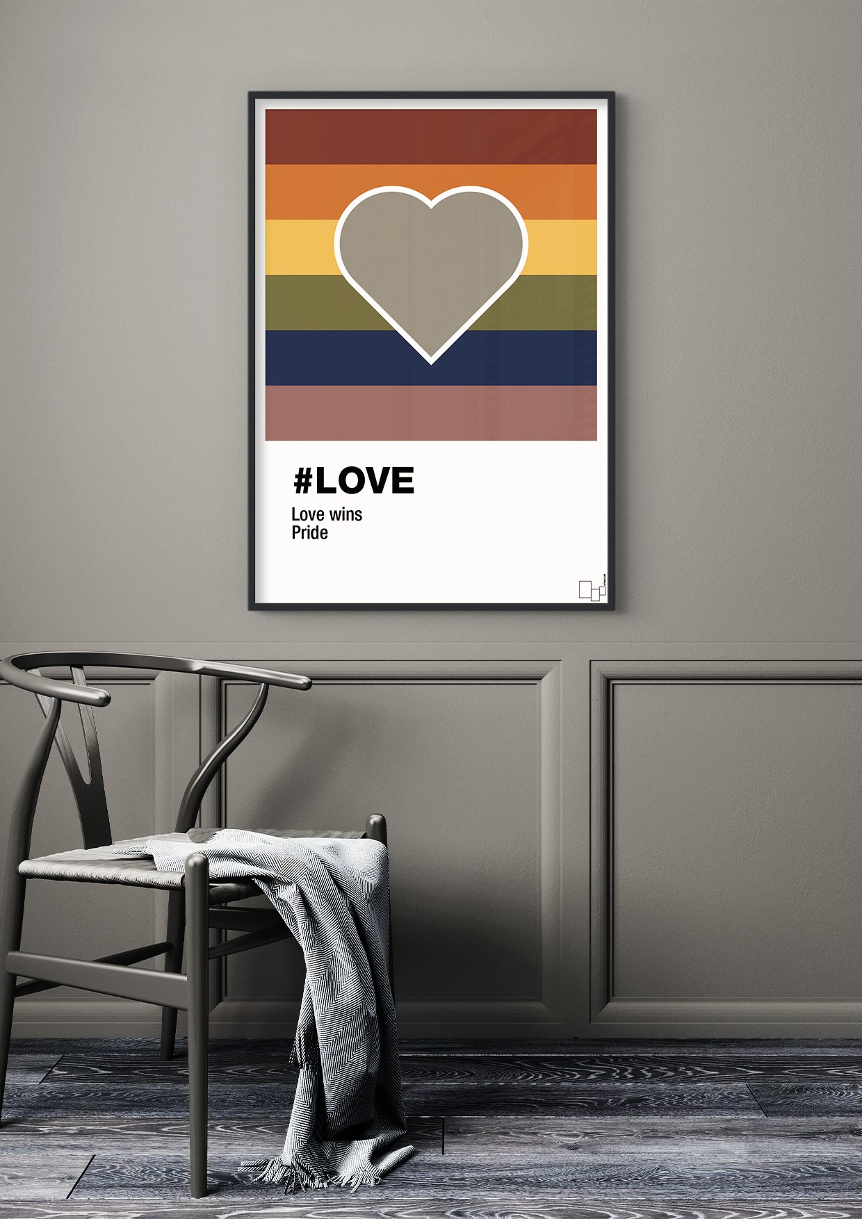 plakat: love - graphic charcoal-LGBTQ-A1two3