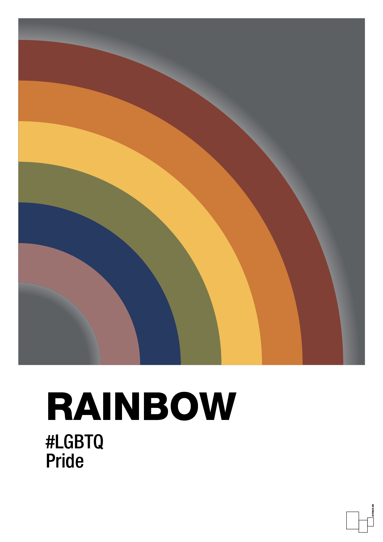 plakat: rainbow - graphic charcoal-LGBTQ-A1two3