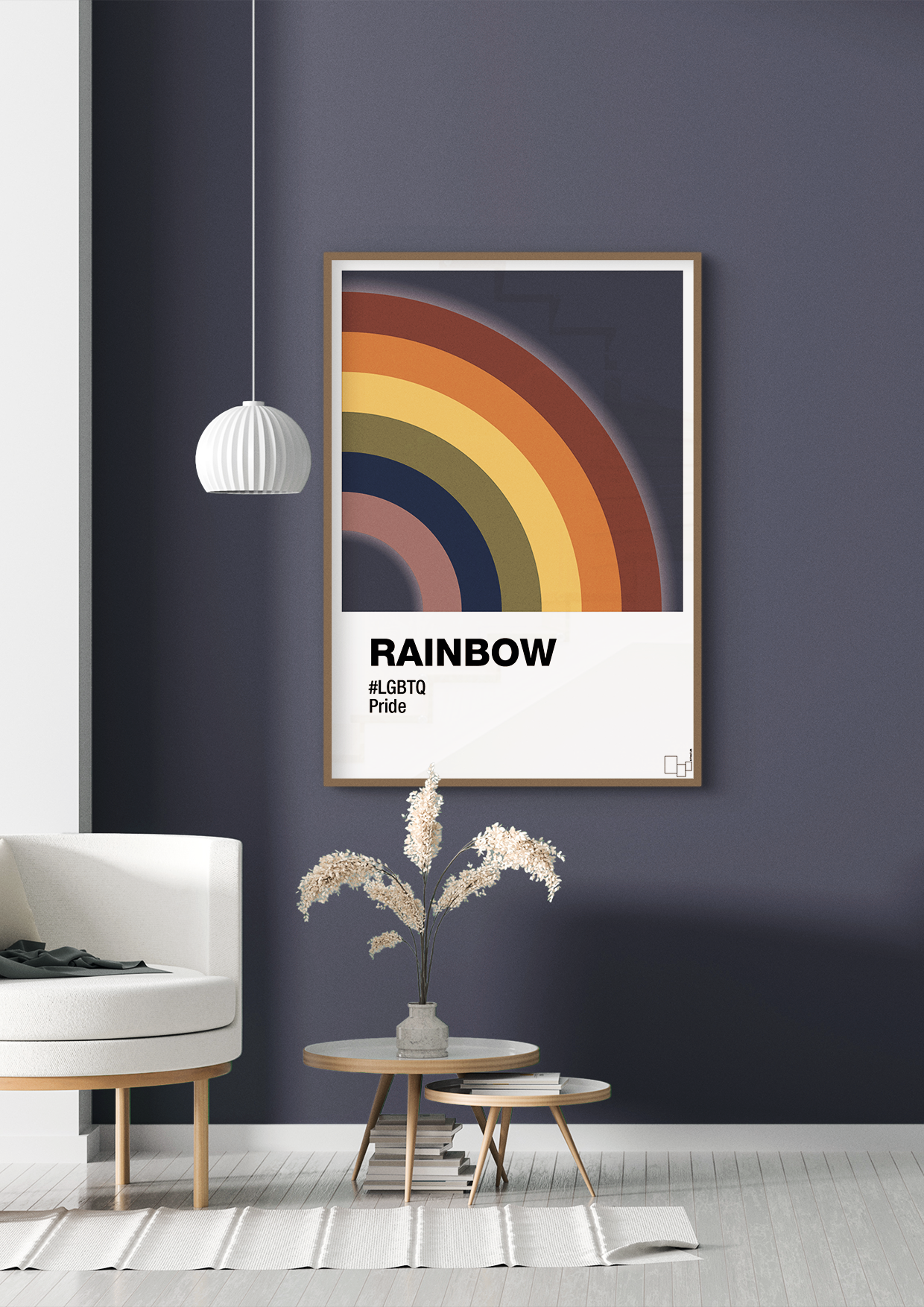 plakat: rainbow - graphic charcoal-LGBTQ-A1two3