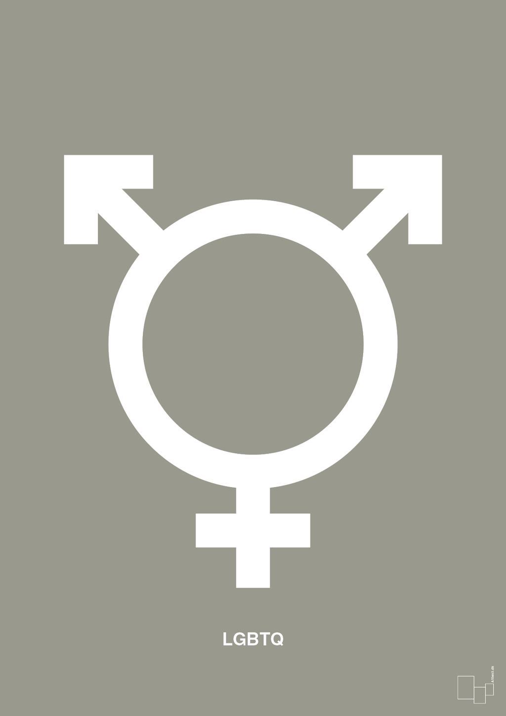 plakat: lgbtq symbol - battleship gray-Symboler-A1two3