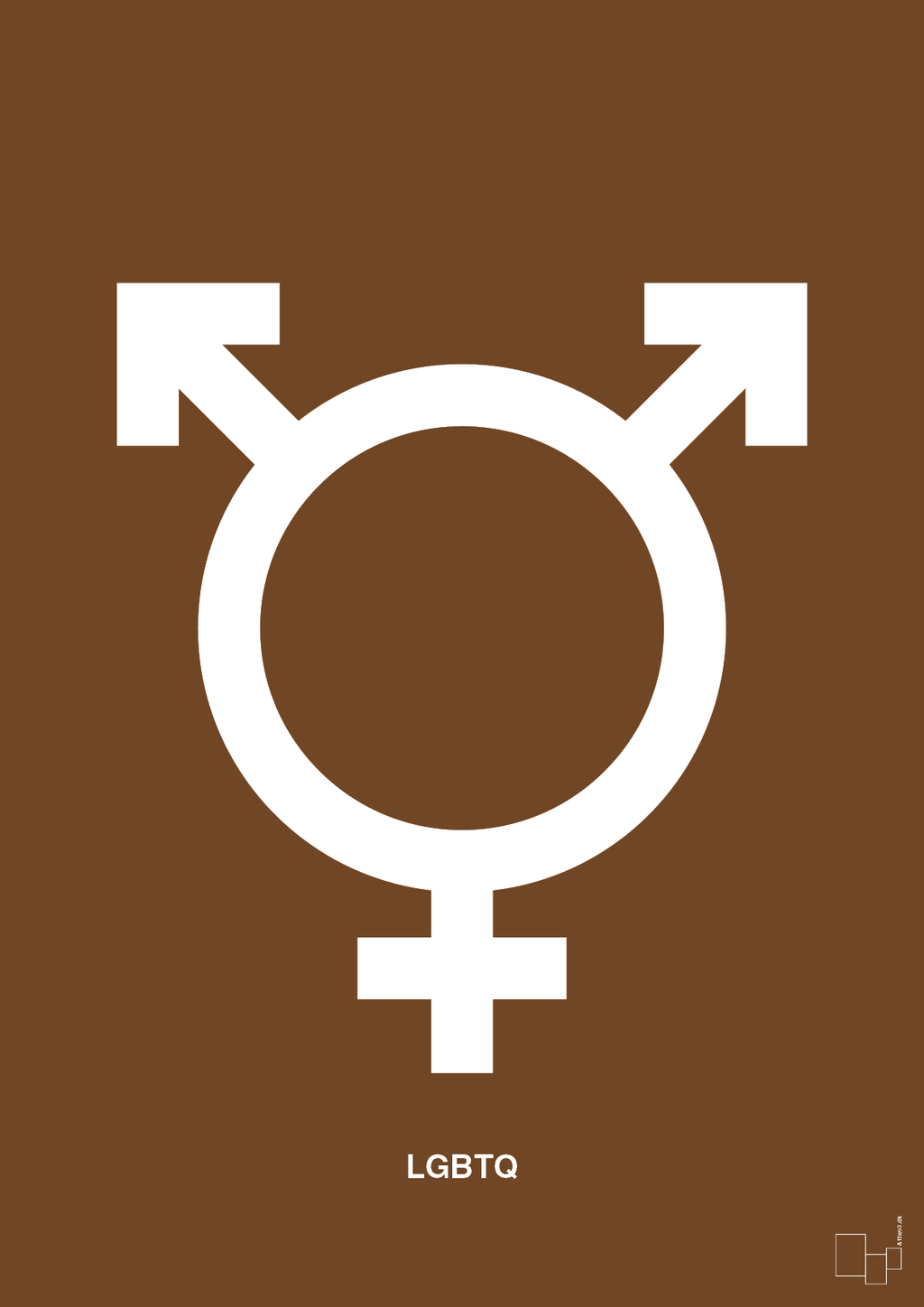 plakat: lgbtq symbol - dark brown-Symboler-A1two3