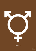 plakat: lgbtq symbol - dark brown-Symboler-A1two3
