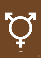 plakat: lgbtq symbol - dark brown-Symboler-A1two3