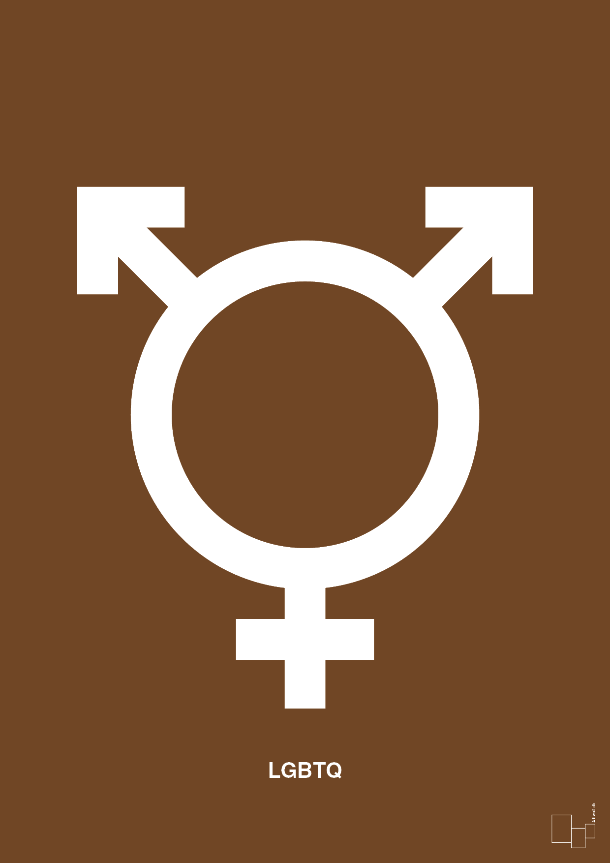 plakat: lgbtq symbol - dark brown-Symboler-A1two3