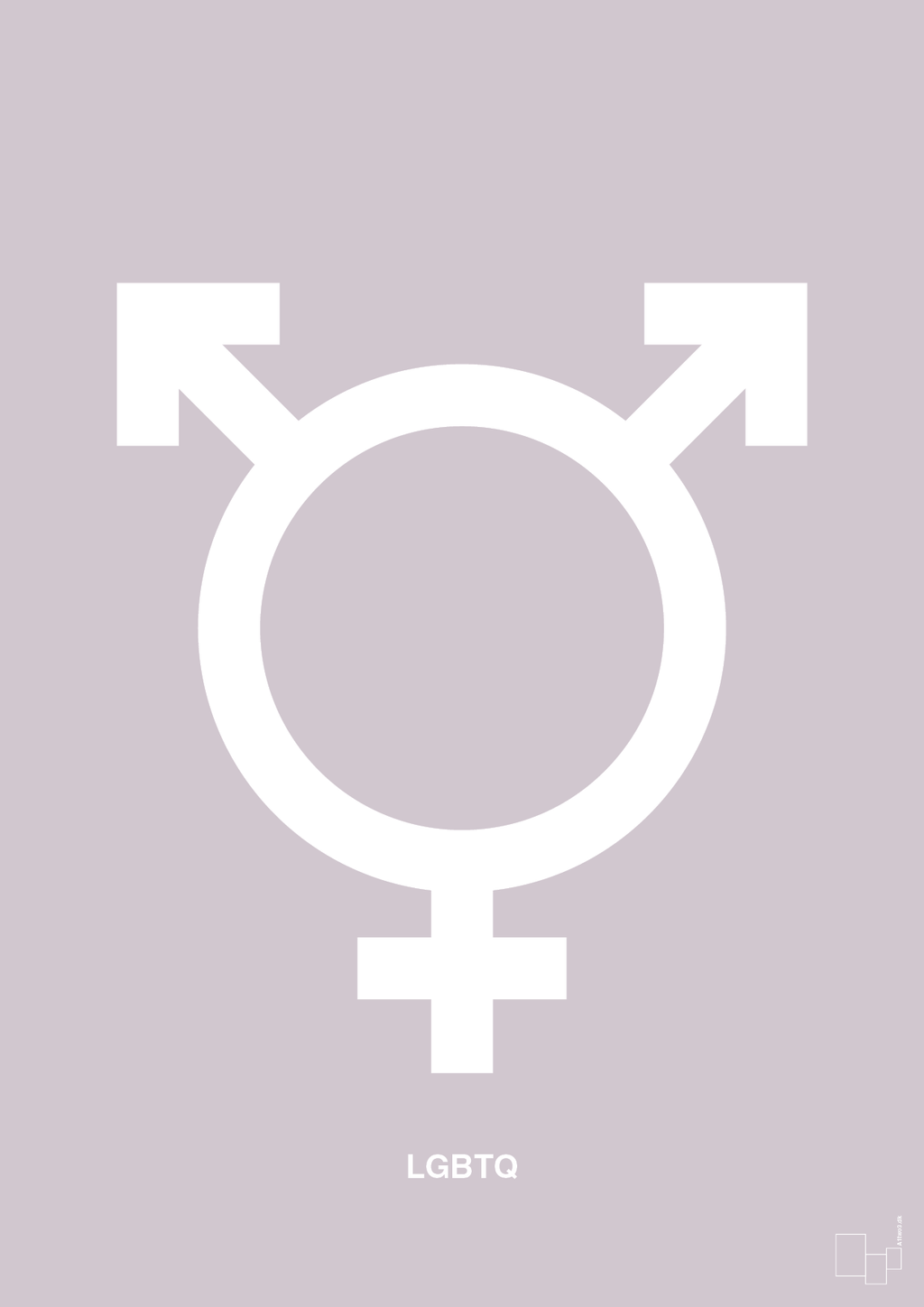 plakat: lgbtq symbol - dusty lilac-Symboler-A1two3