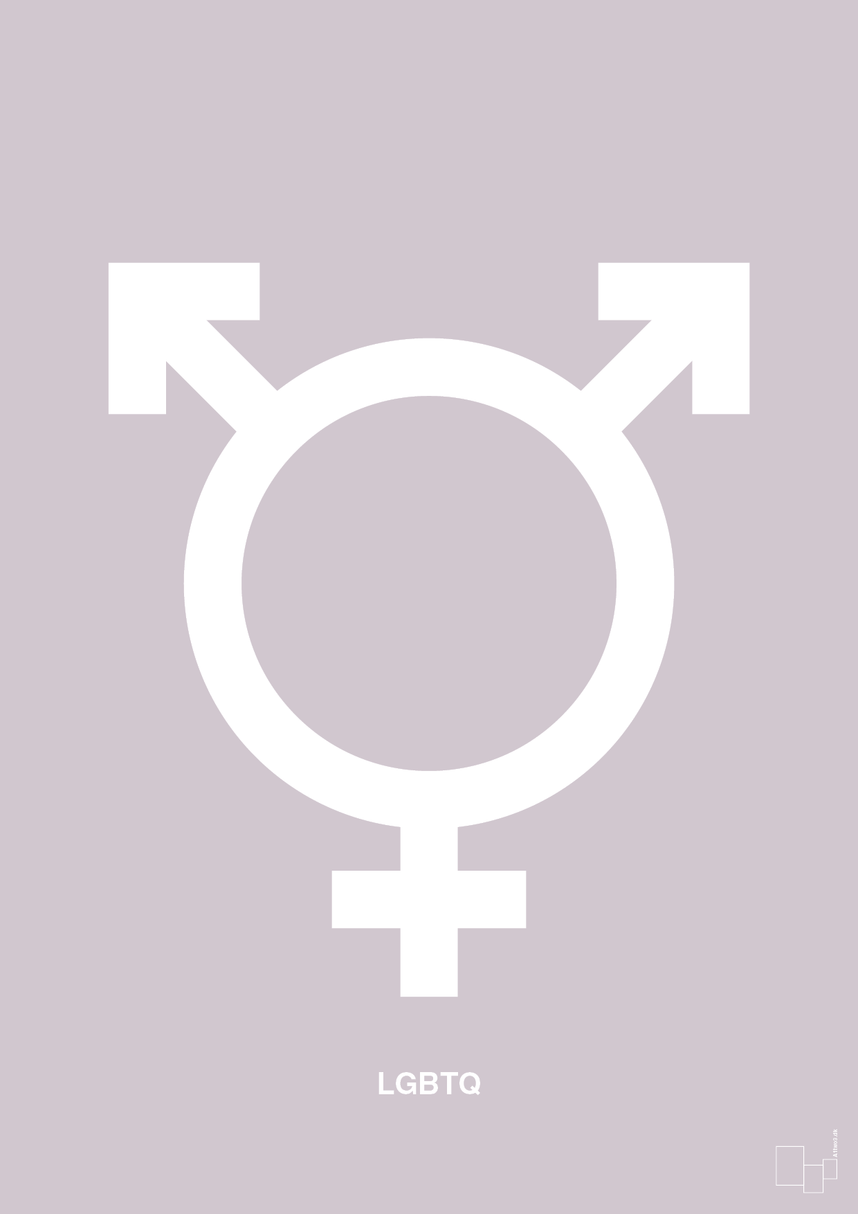 plakat: lgbtq symbol - dusty lilac-Symboler-A1two3