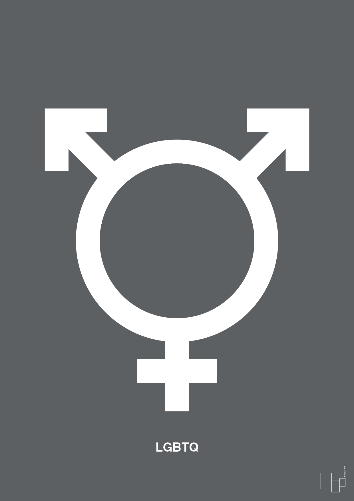 plakat: lgbtq symbol - graphic charcoal-Symboler-A1two3