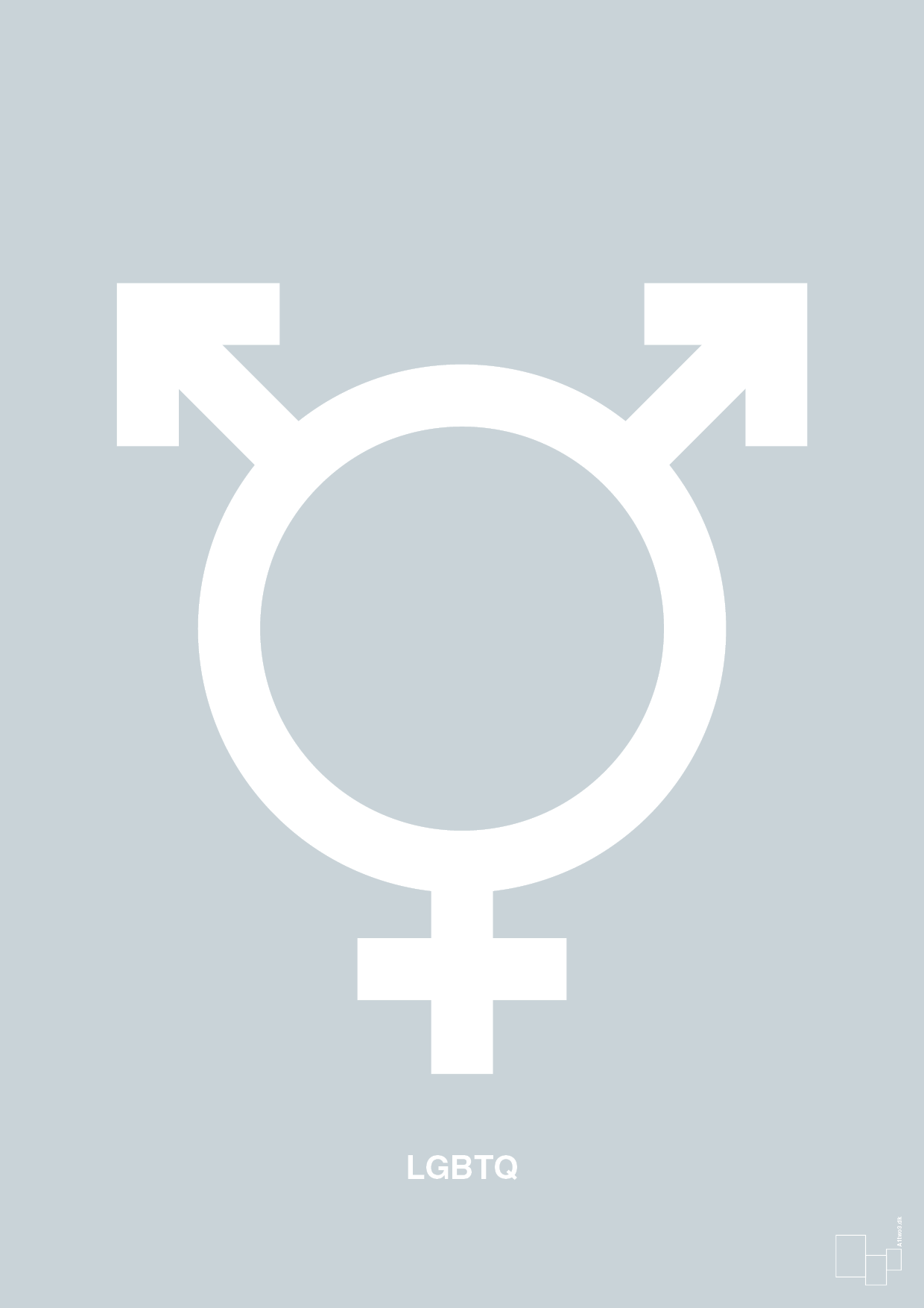plakat: lgbtq symbol - light drizzle-Symboler-A1two3