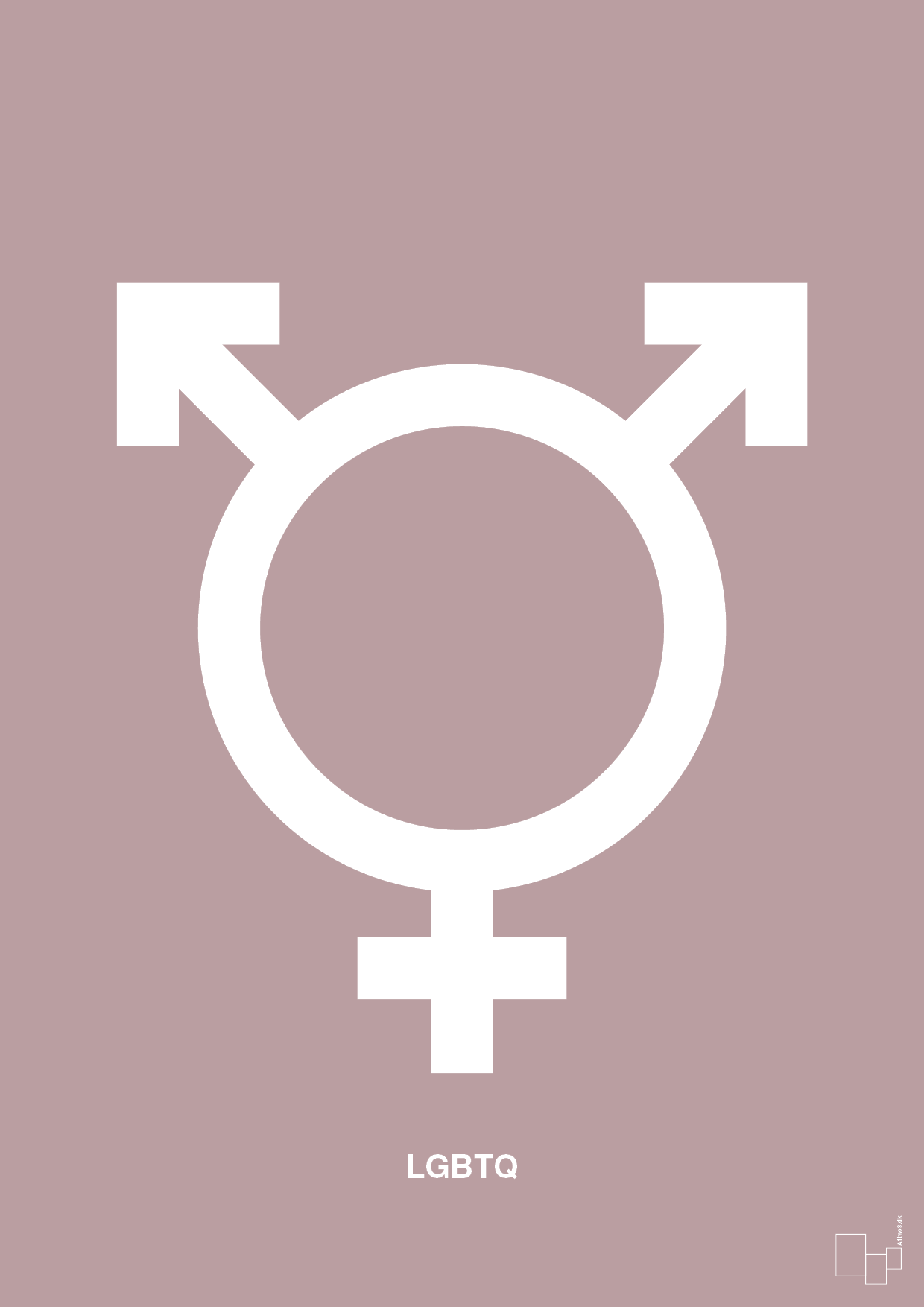 plakat: lgbtq symbol - light rose-Symboler-A1two3