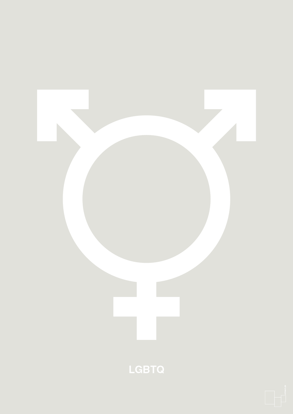 plakat: lgbtq symbol - painters white-Symboler-A1two3