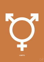 plakat: lgbtq symbol - rumba orange-Symboler-A1two3