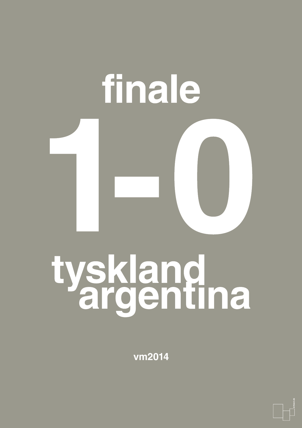 plakat: resultat for fodbold vm finalen i 2014 - battleship gray-Fodbold-A1two3