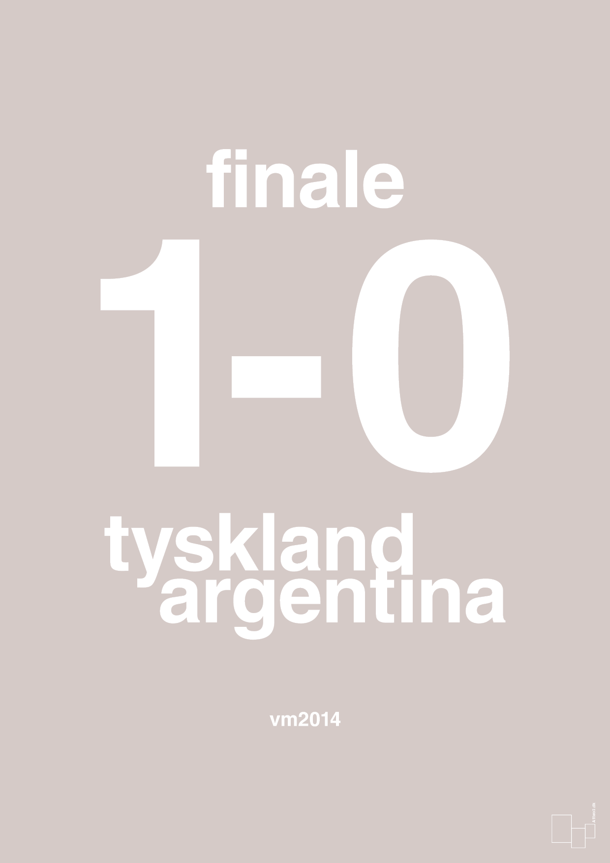 plakat: resultat for fodbold vm finalen i 2014 - broken beige-Fodbold-A1two3