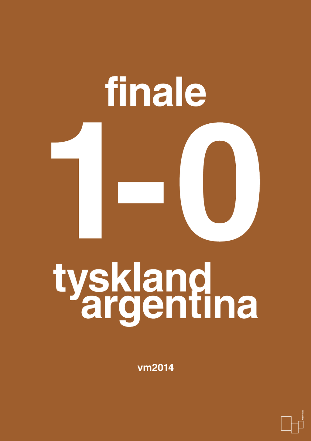 plakat: resultat for fodbold vm finalen i 2014 - cognac-Fodbold-A1two3