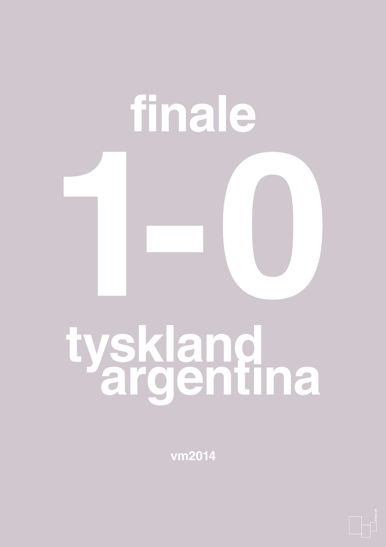 plakat: resultat for fodbold vm finalen i 2014 - dusty lilac-Fodbold-A1two3