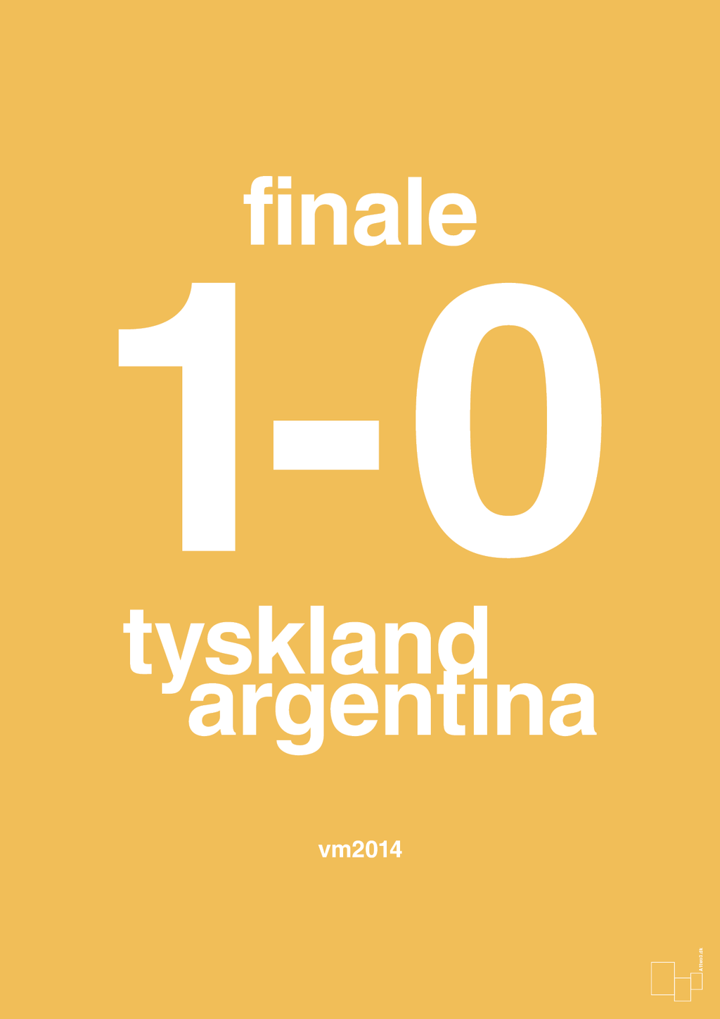 plakat: resultat for fodbold vm finalen i 2014 - honeycomb-Fodbold-A1two3