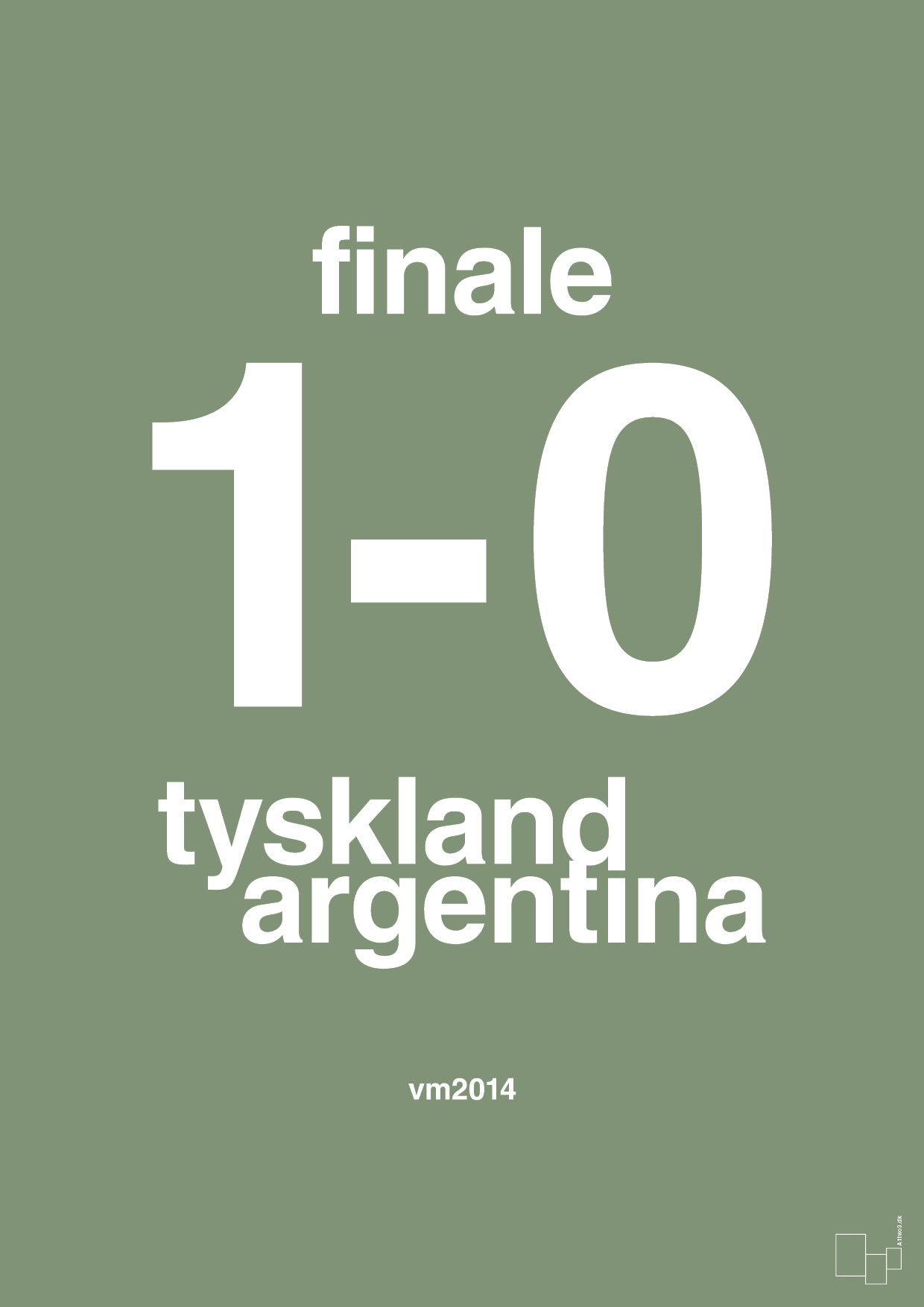 plakat: resultat for fodbold vm finalen i 2014 - jade-Fodbold-A1two3