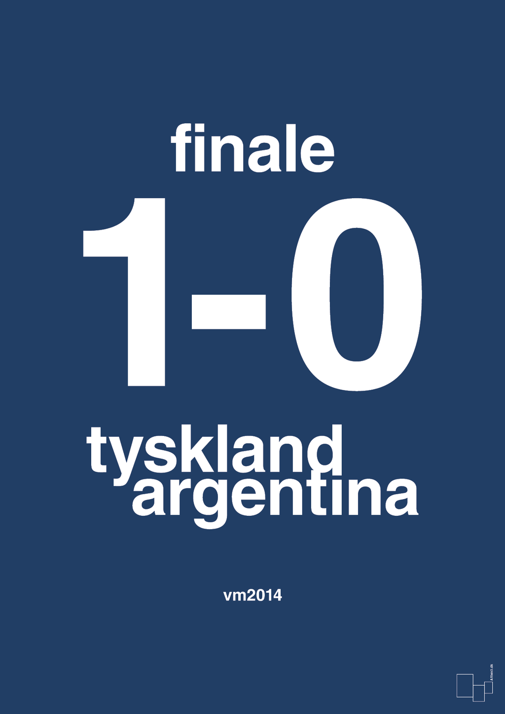 plakat: resultat for fodbold vm finalen i 2014 - lapis blue-Fodbold-A1two3