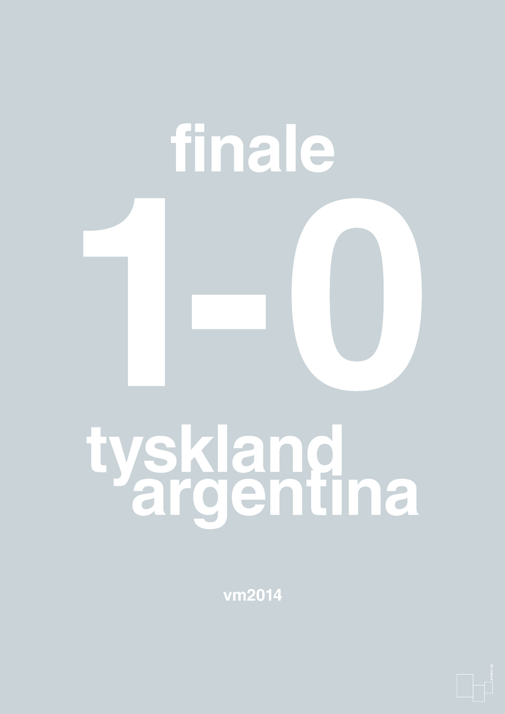 plakat: resultat for fodbold vm finalen i 2014 - light drizzle-Fodbold-A1two3